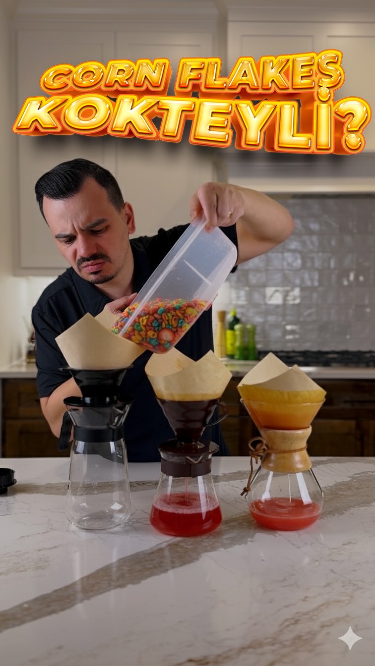 Mısır Gevreği Sütlü Şeffaf Kokteyl