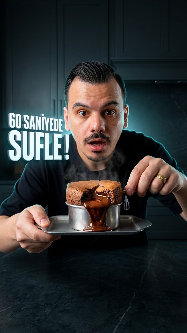 60 Saniyede Mikrodalgada Çikolatalı Sufle